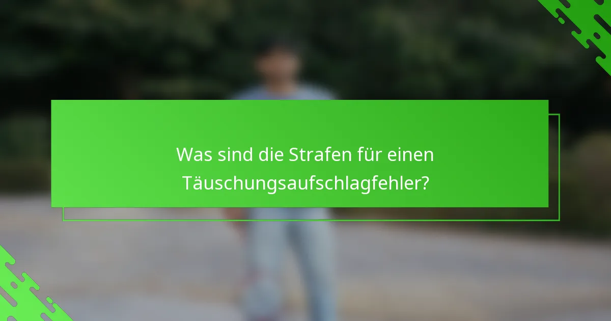 Was sind die Strafen für einen Täuschungsaufschlagfehler?