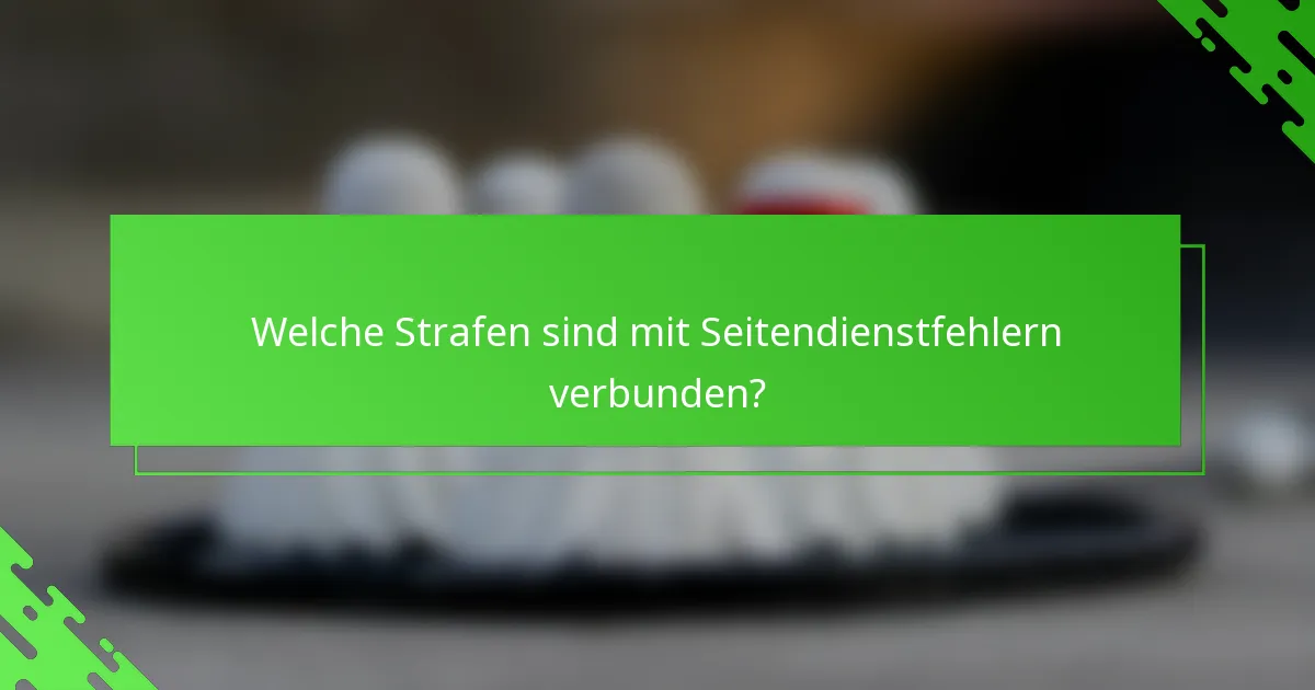 Welche Strafen sind mit Seitendienstfehlern verbunden?
