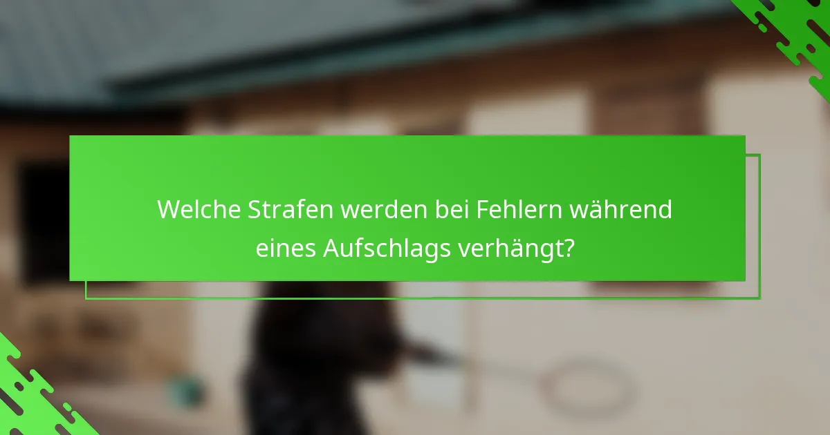 Welche Strafen werden bei Fehlern während eines Aufschlags verhängt?