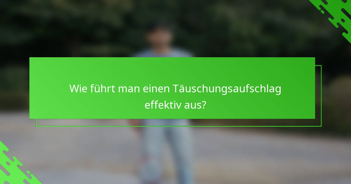 Wie führt man einen Täuschungsaufschlag effektiv aus?