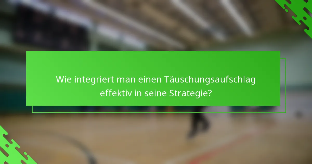 Wie integriert man einen Täuschungsaufschlag effektiv in seine Strategie?